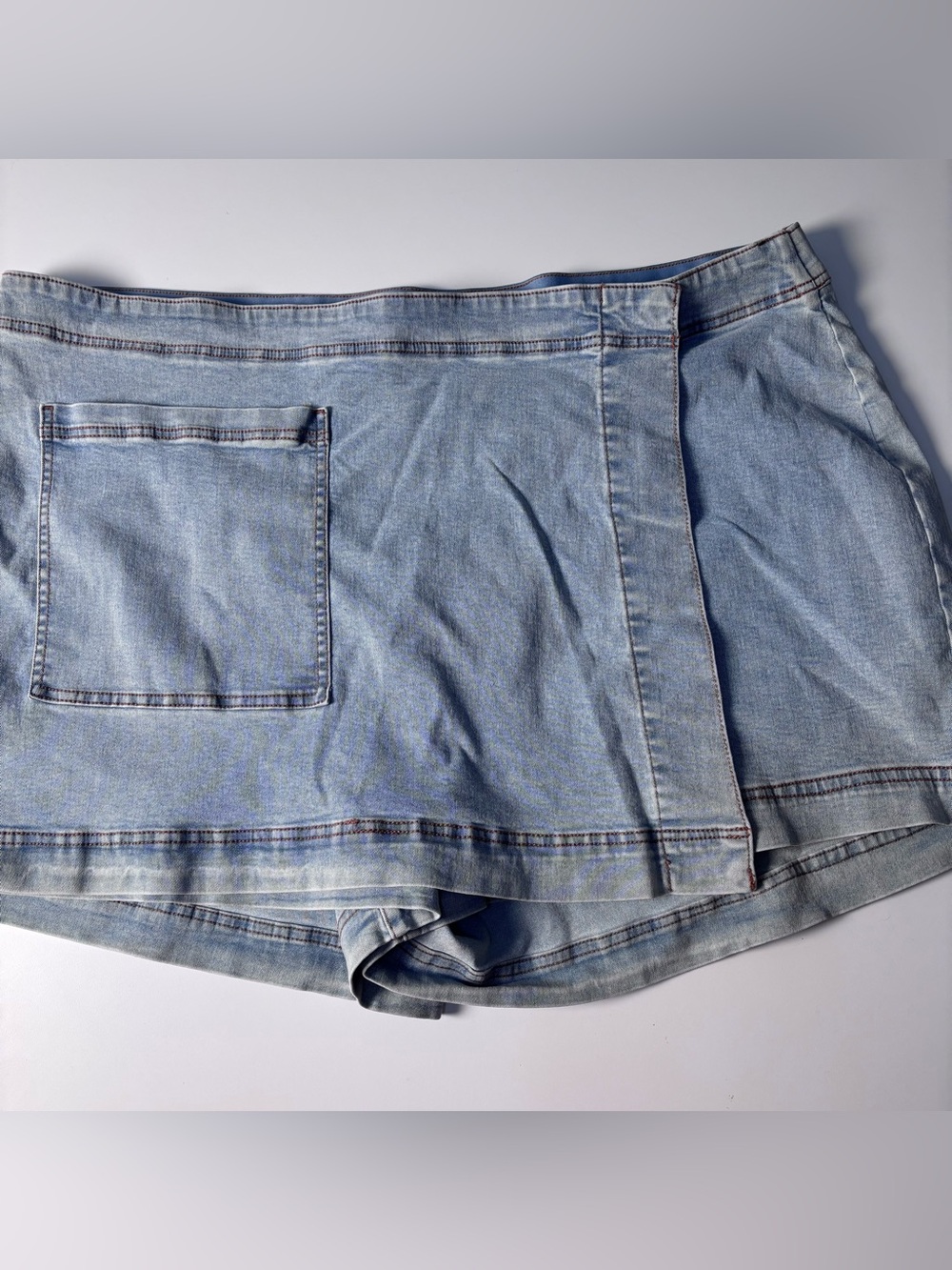 Ava & Viv Light Blue Denim Skort Shorts